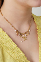 Elegant Oceanic Style 14K Gold Plated Pendant Necklace
