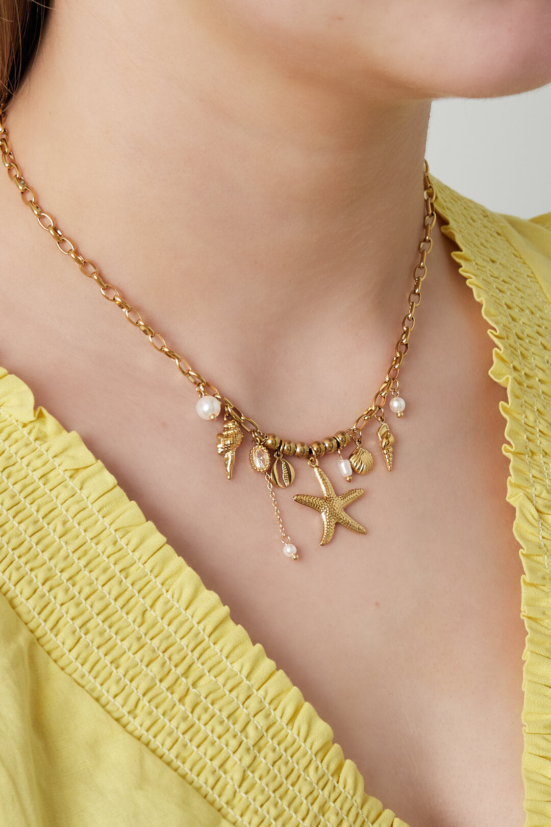 Elegant Oceanic Style 14K Gold Plated Pendant Necklace