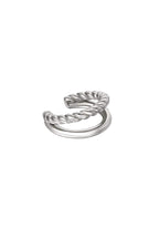 Dubbel earcuff touw & glad Goud kleur Stainless Steel
