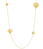 Elegant 70cm+ Long Heart Necklace in Silver & Gold