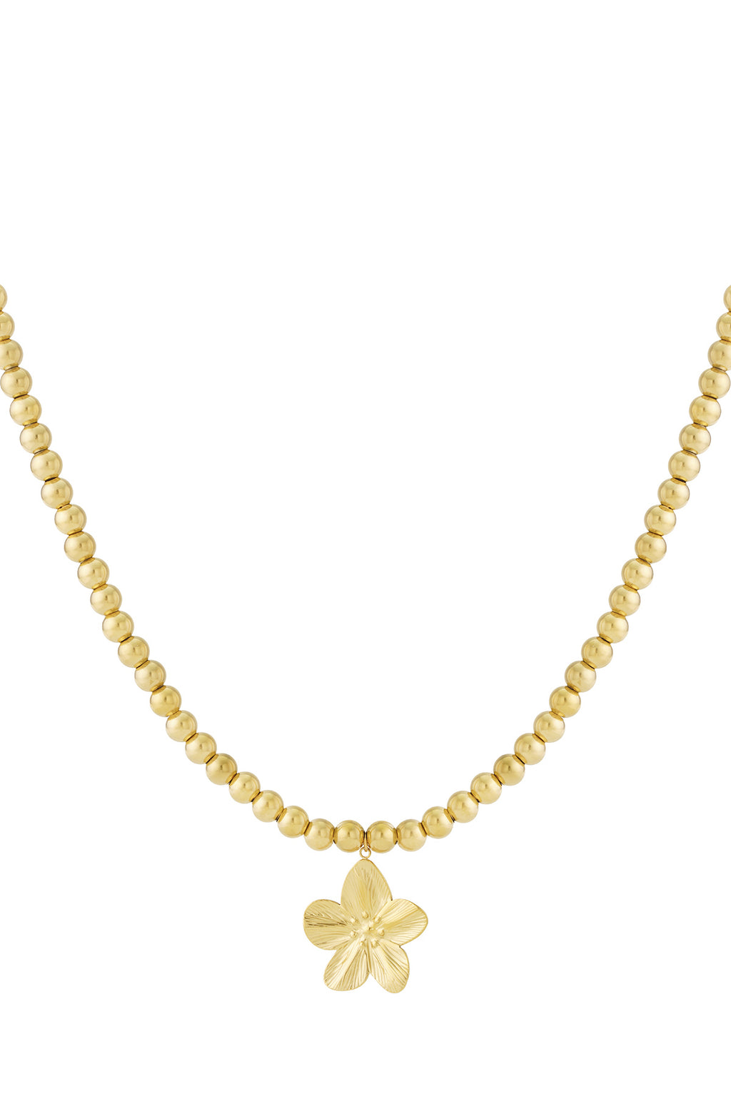 Elegant Flower Short Necklace, Silver & Gold