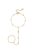 Elegant Rhinestone Hand Chain for Women - Silver & Gold