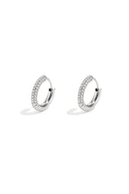 Elegant Rhinestone Hoop Earrings - Silver & Gold