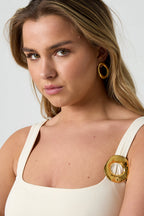 Broche haarspeld cirkel organische structuur