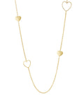 Elegant 14K Gold Plated Heart Long Necklace