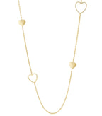 Elegant 14K Gold Plated Heart Long Necklace