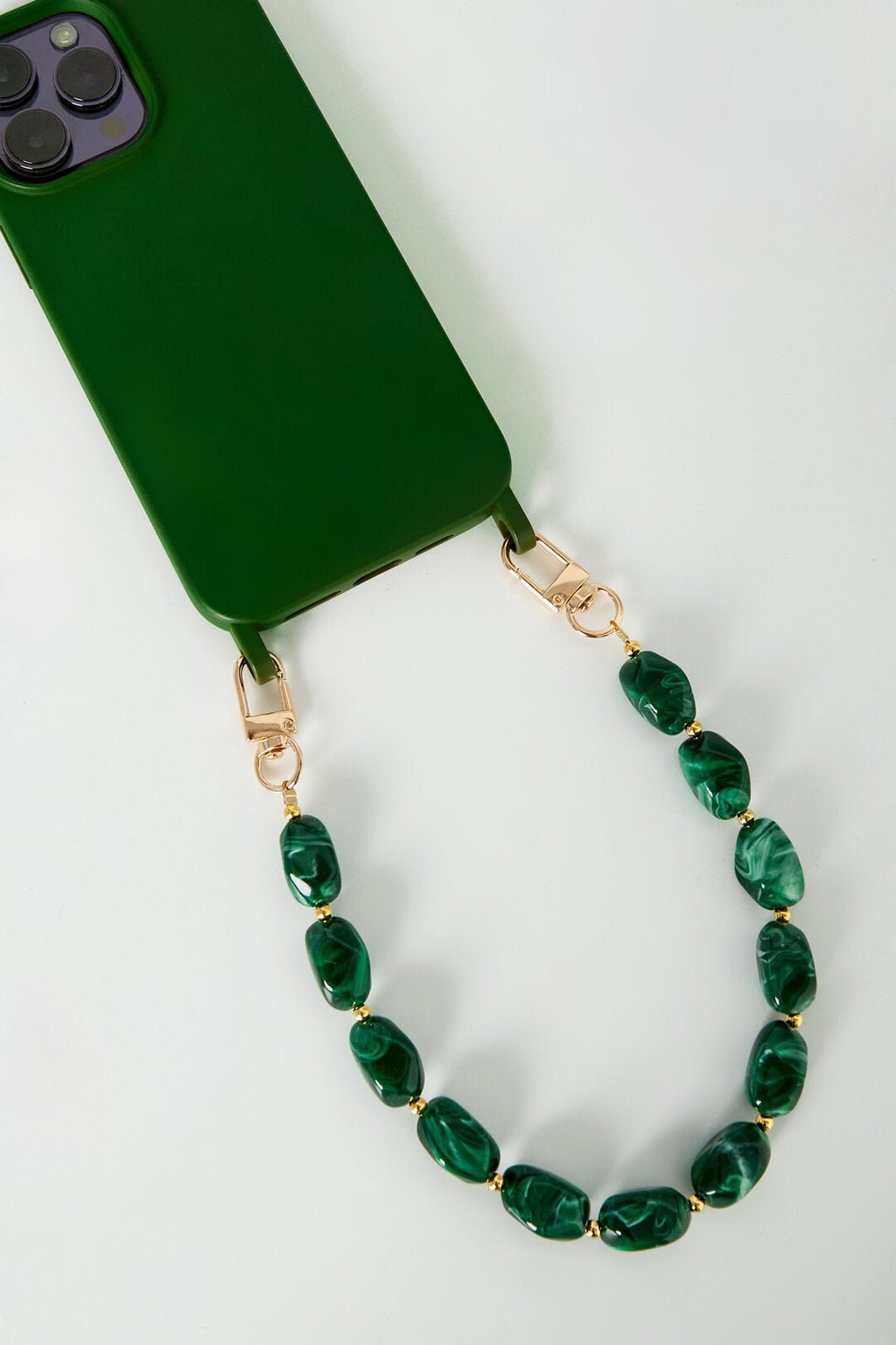 Telefoonkoord met acryl kraaltjes - Jewellery Fever