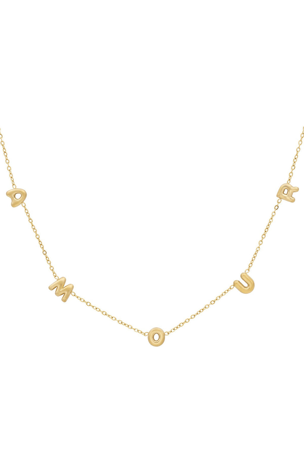 Romantische letterketting amour, goudkleurig
