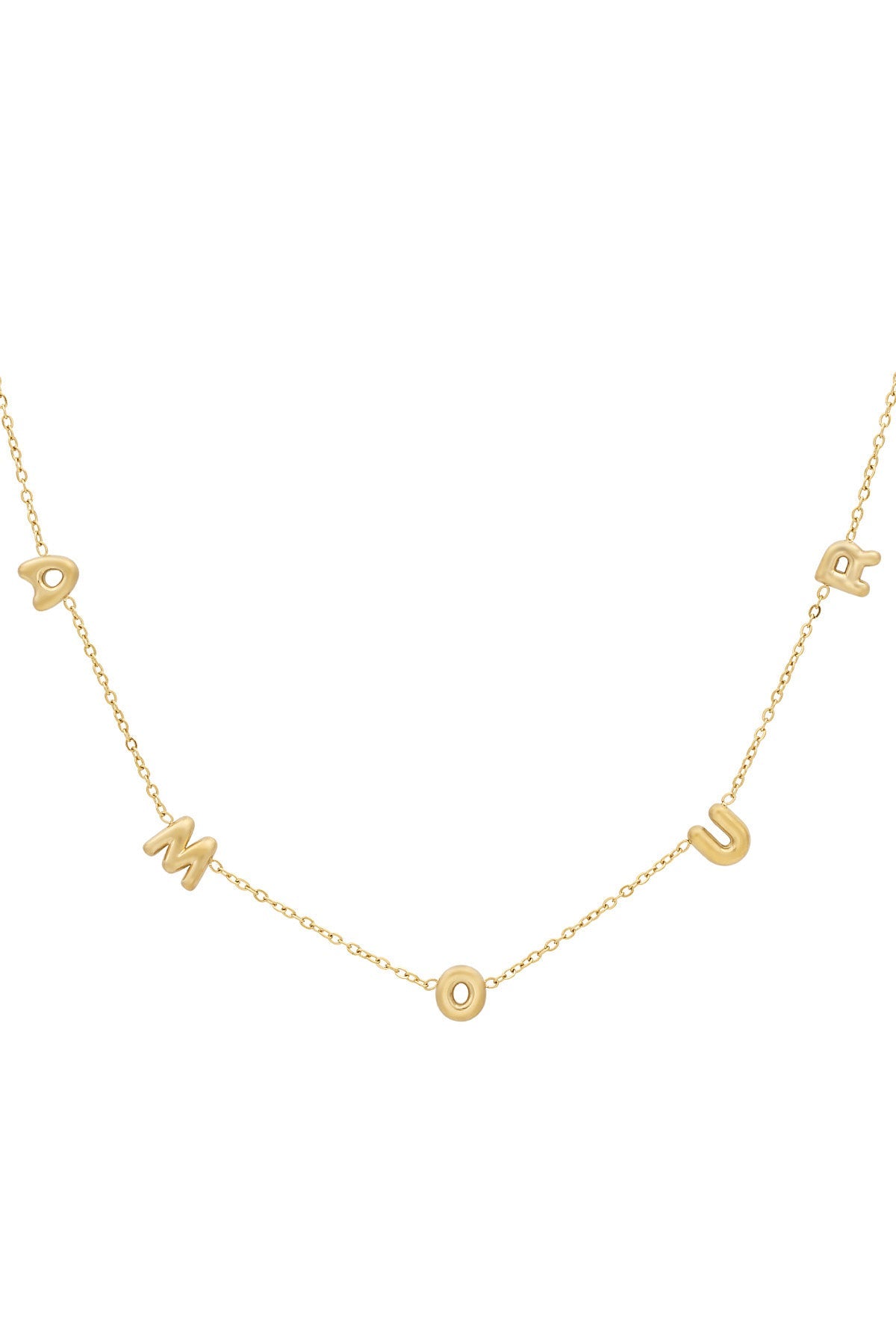 Romantische letterketting amour, goudkleurig