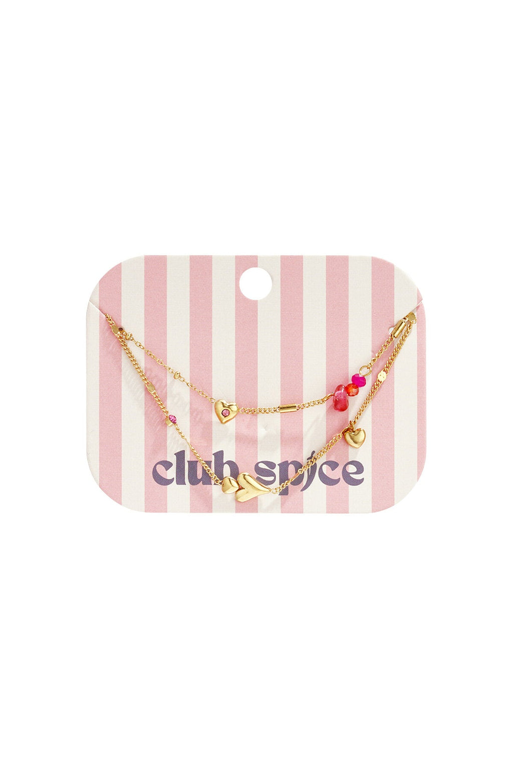 Armband met hartjes en bloemen, detailfoto