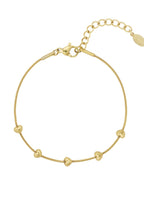 Charmante armband met kleine hartjes, goudkleurig