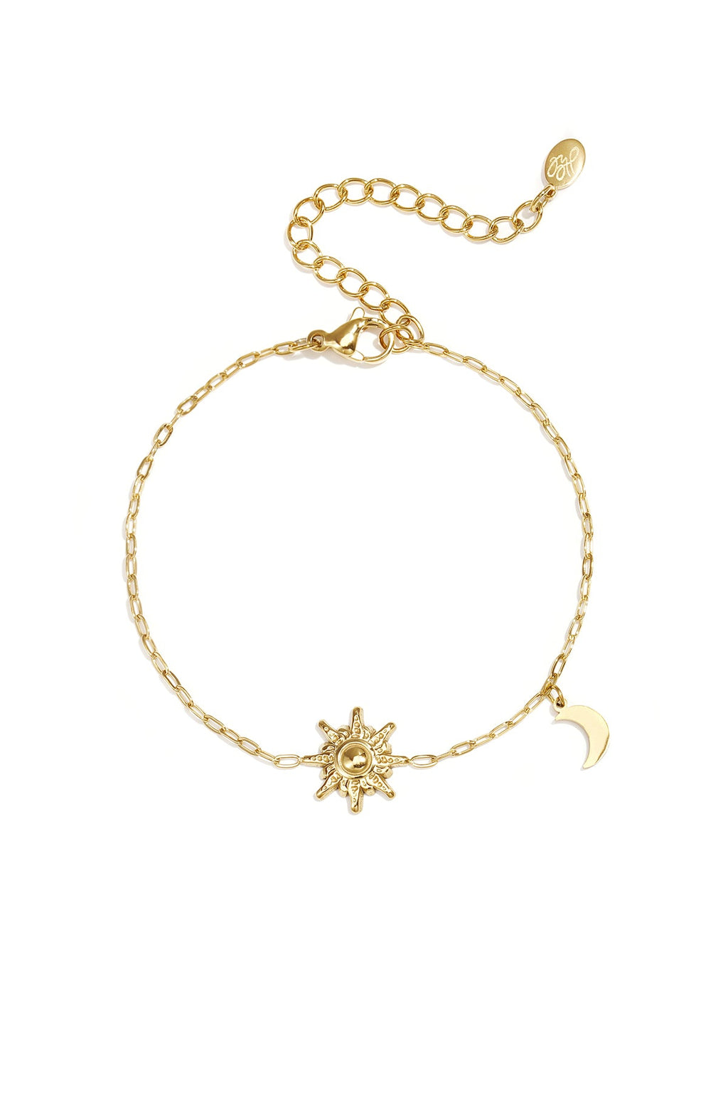 Armband met maan- en sterbedeltje, goudkleurig