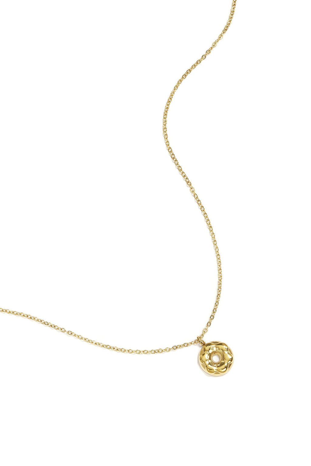 Basic ketting met donut bedeltje, goudkleurig