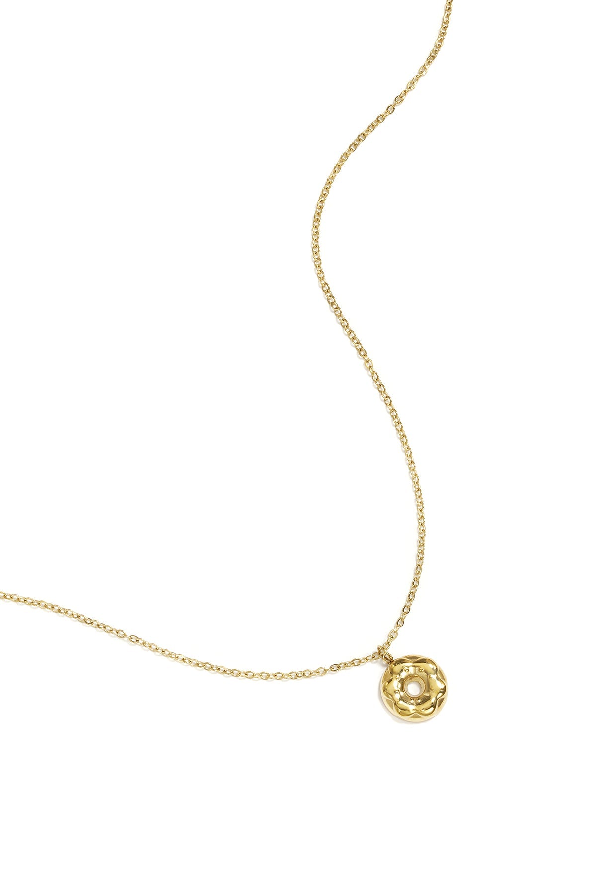 Basic ketting met donut bedeltje, goudkleurig
