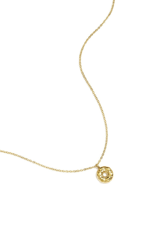 Basic ketting met donut bedeltje, goudkleurig