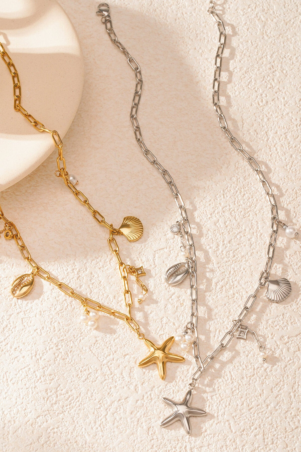 Bedelketting met zeester en schelpjes - Jewellery Fever
