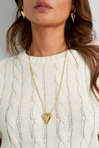 Bolletjes ketting met een groot hartje - Jewellery Fever