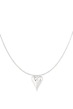 Bolletjes ketting met een groot hartje - Jewellery Fever