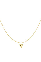 Bolletjes ketting met een klein hartje - Jewellery Fever