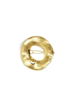 Broche met cirkel en organische structuur, goudkleurig