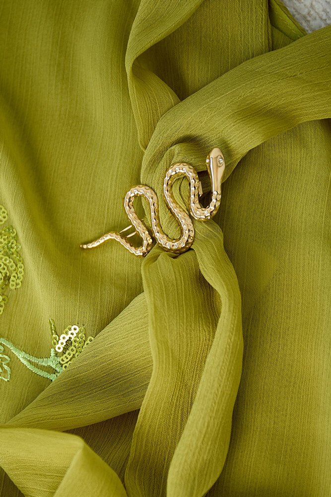 Broche slang met steentjes - Jewellery Fever