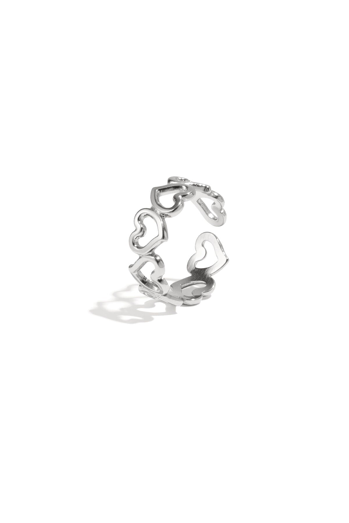 Casual ring met speelse hartjes design - Jewellery Fever