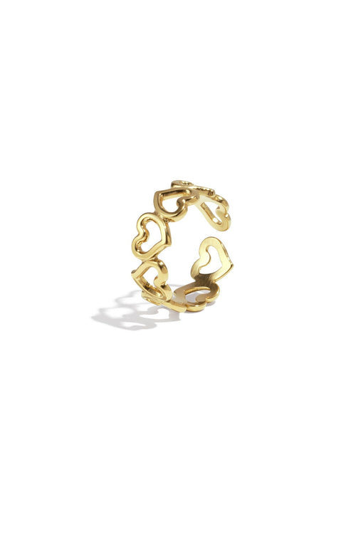 Casual ring met speelse hartjes design - Jewellery Fever