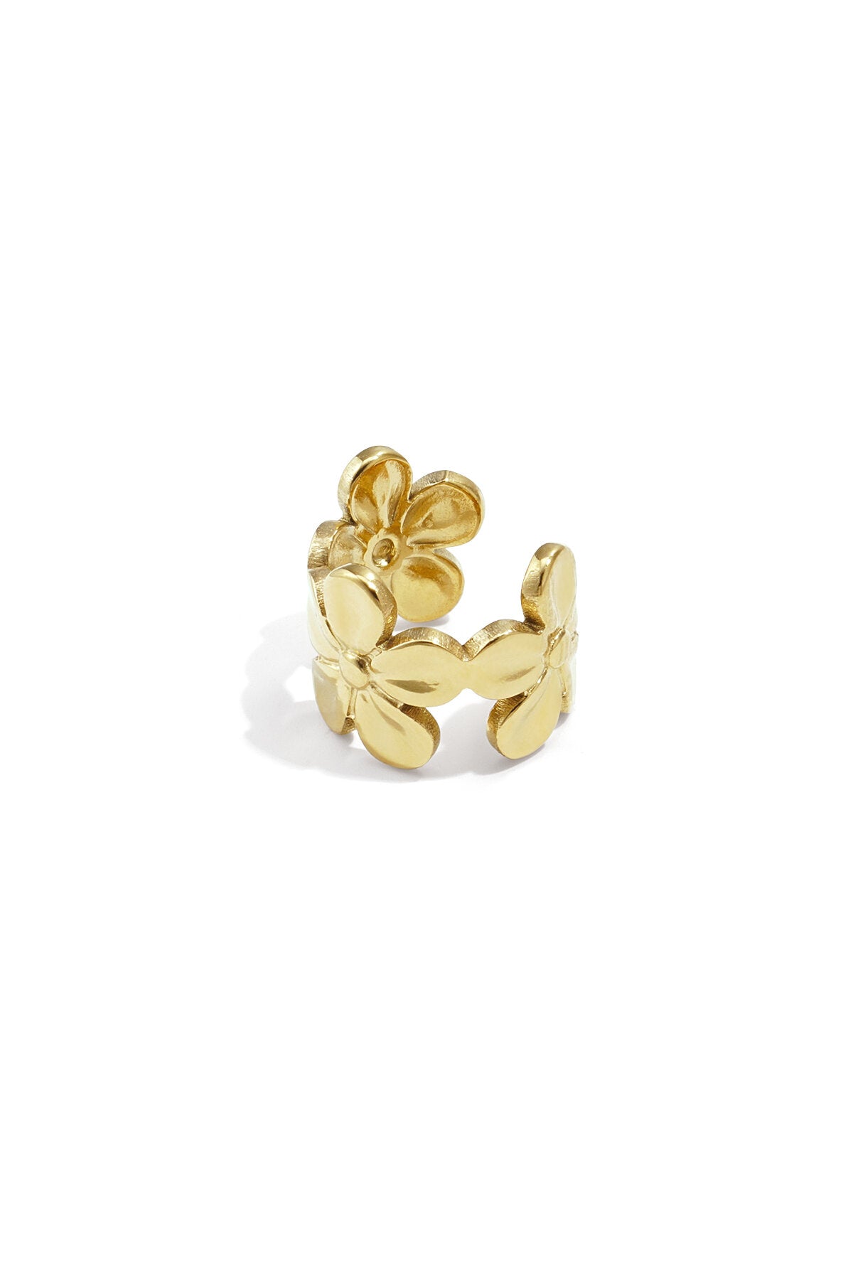 Oormanchetten van roestvrij staal, bloemen, casual, dagelijks, eenvoudig, serie, damessieraden