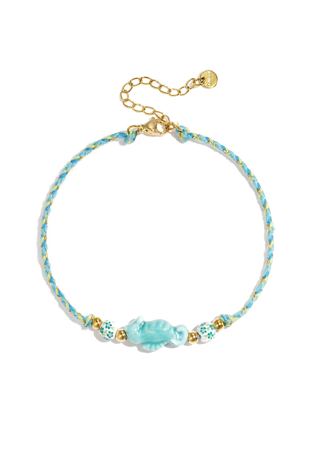 Charmante blauwe zeepaard enkelband - Jewellery Fever