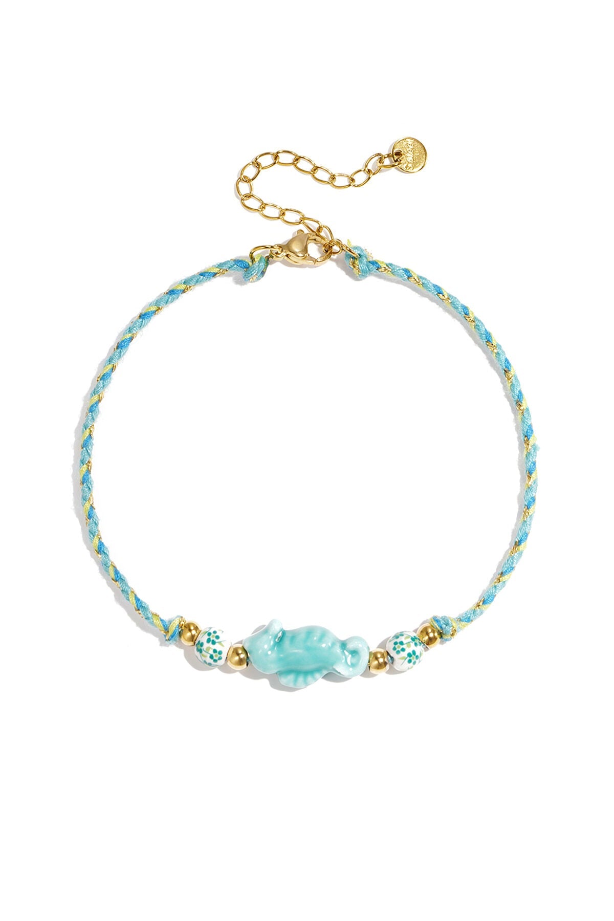 Charmante blauwe zeepaard enkelband - Jewellery Fever