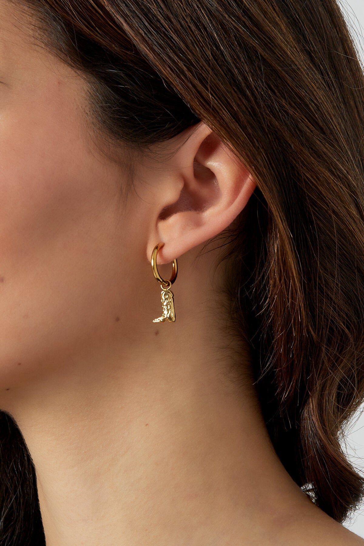 Statement cowboylaars oorbellen, detailfoto