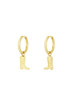 Statement cowboylaars oorbellen, goudkleurig