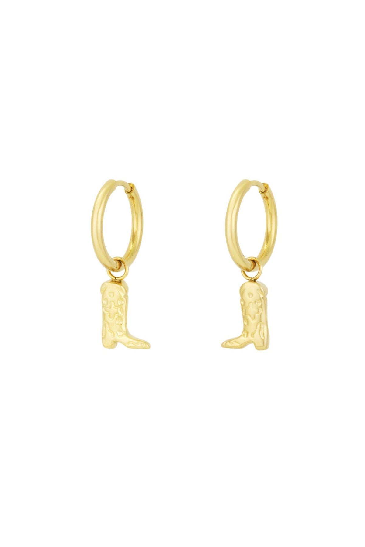 Statement cowboylaars oorbellen, goudkleurig