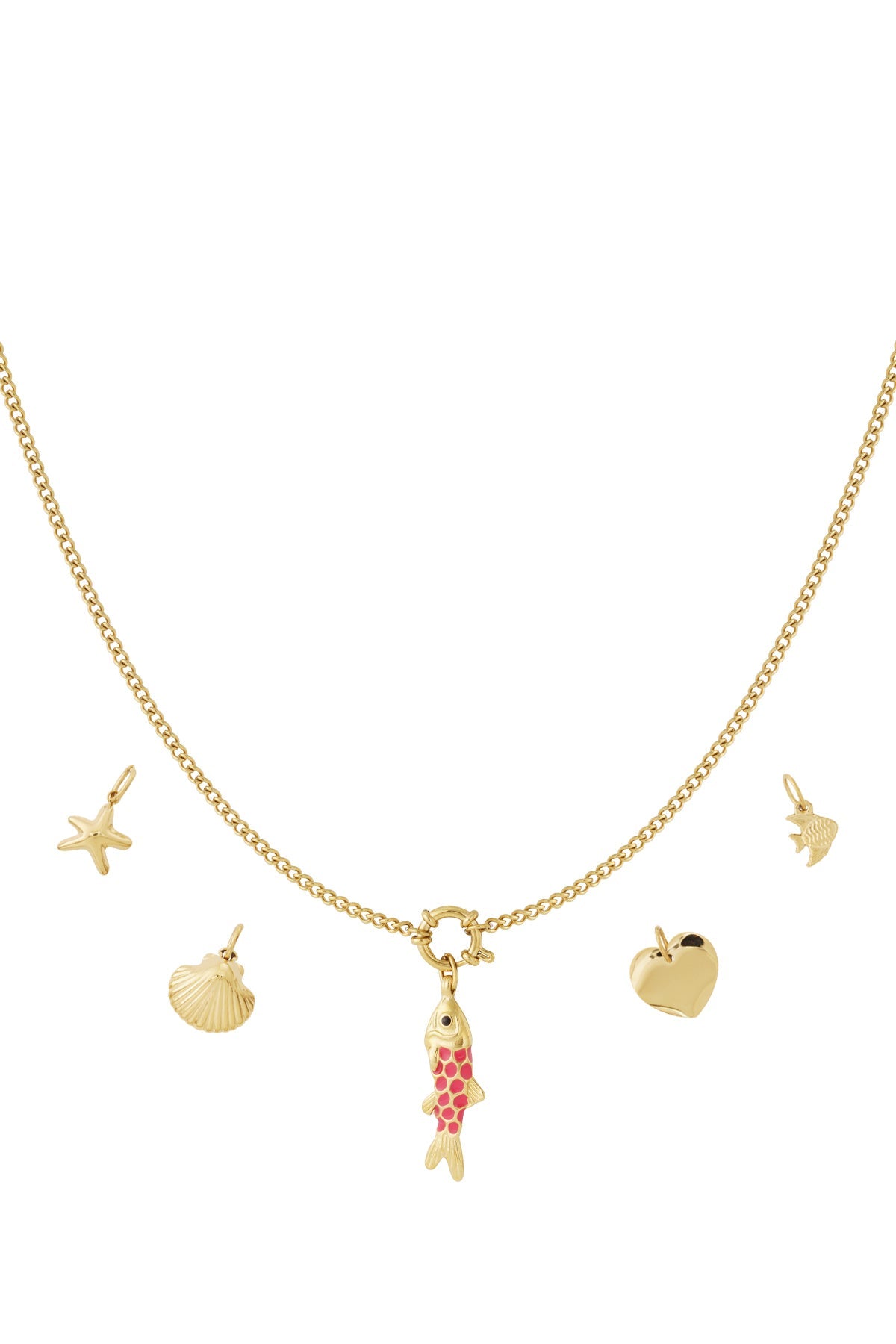 DIY ketting met vissen en schelp bedels