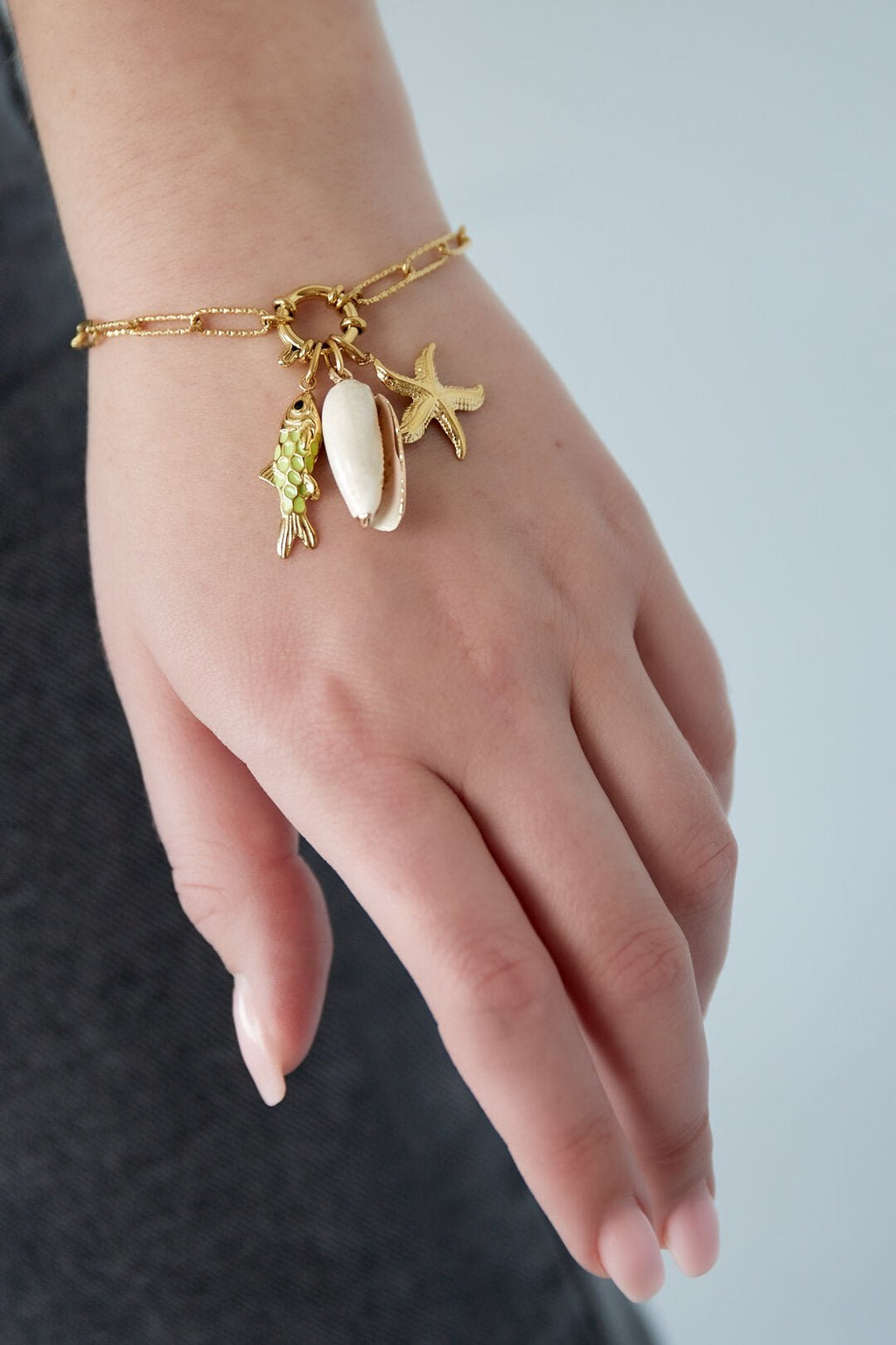DIY schelpenarmband, detailfoto