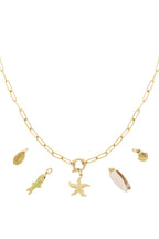 DIY schelpenketting met zeester en visjes, goudkleurig