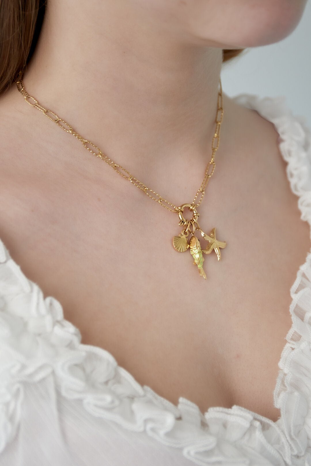 DIY schelpenketting, detailfoto