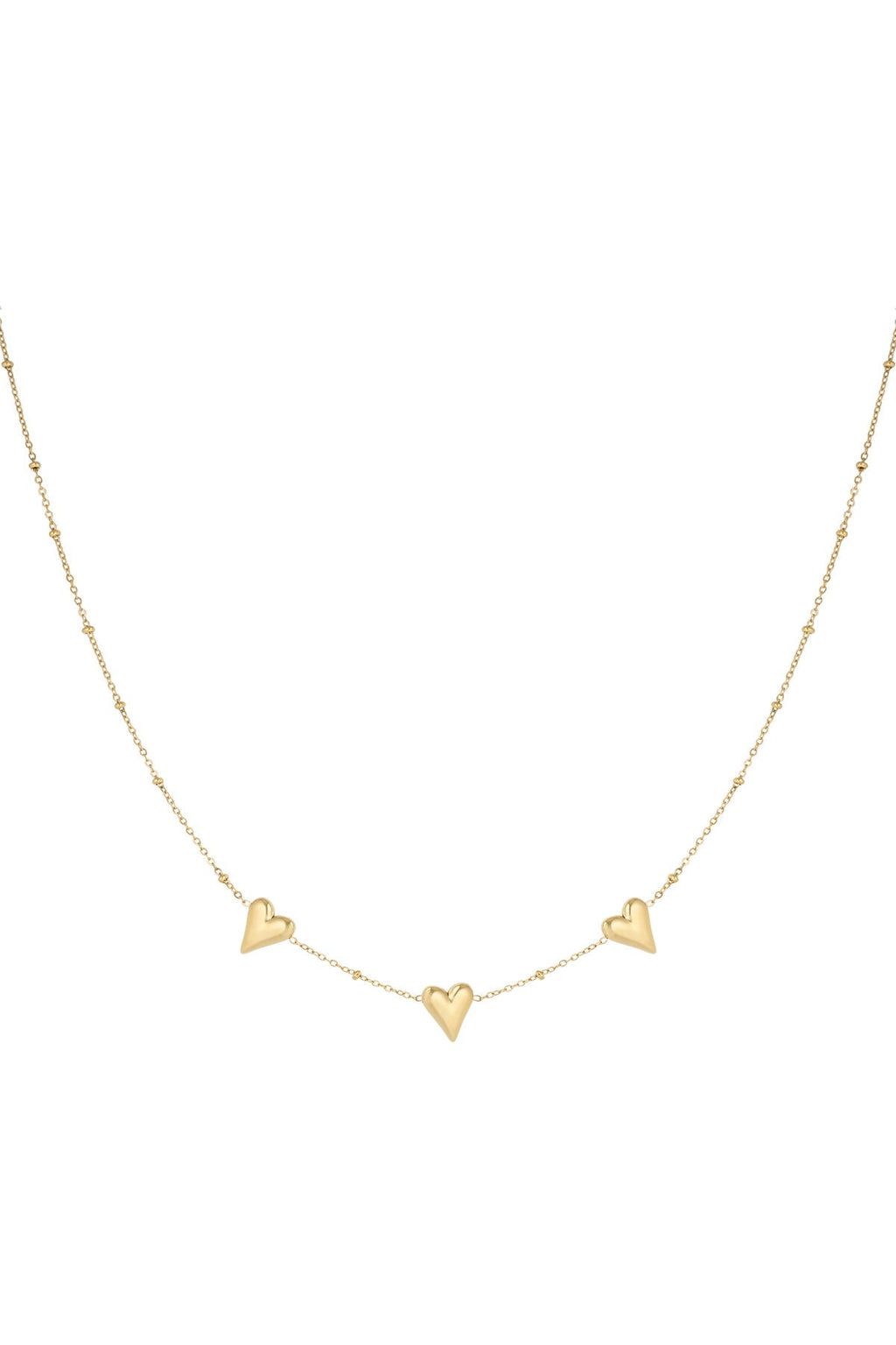 Drievoudige hartjes ketting - Jewellery Fever