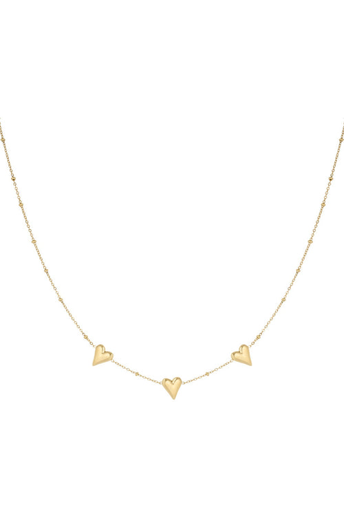 Drievoudige hartjes ketting - Jewellery Fever