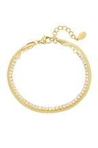Dubbele armband met fonkelende diamantjes, goudkleurig