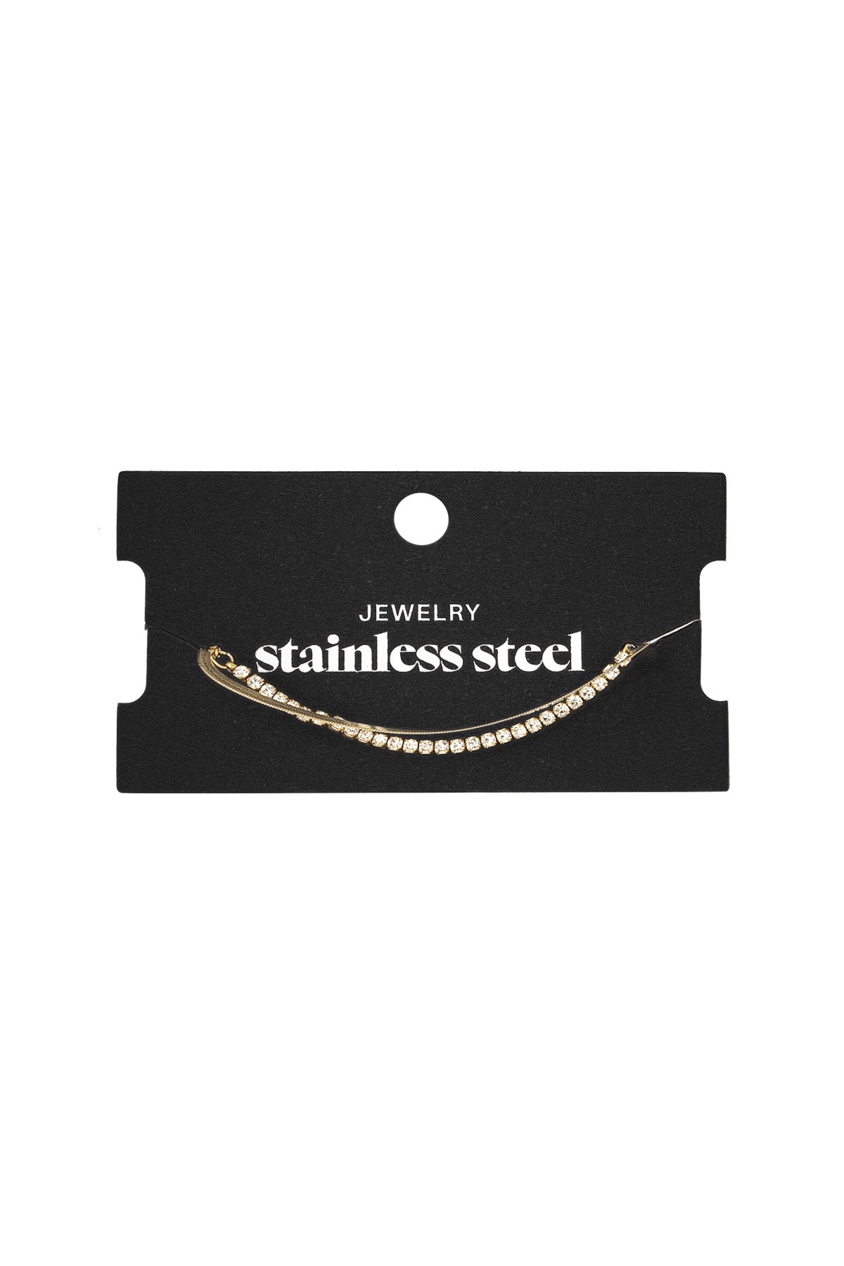 Dubbele armband met diamantjes, gedragen