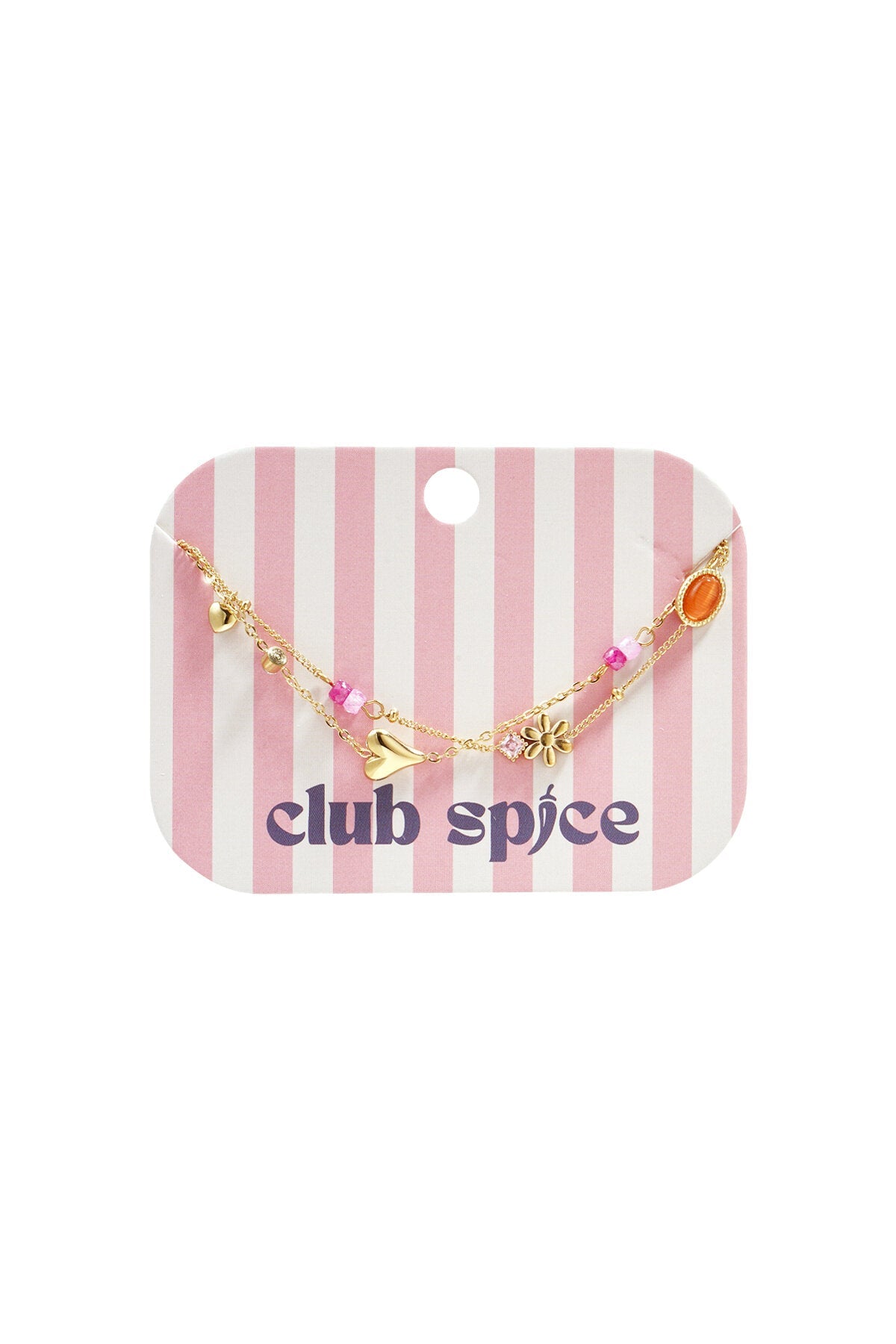 Dubbele armband met strass, detailfoto