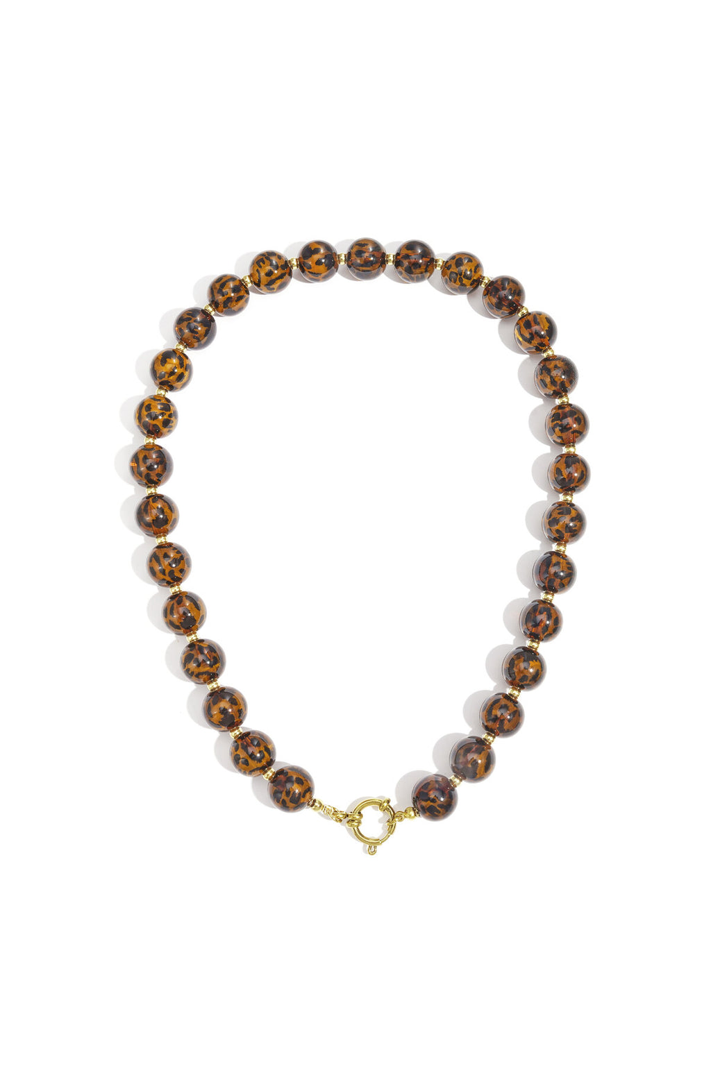 Elegant Leopard Print Beaded Necklace for Women
