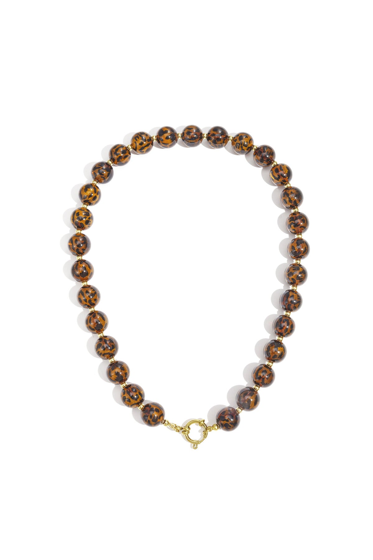 Elegant Leopard Print Beaded Necklace for Women