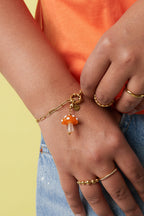 Sieraden bedel paddenstoel oranje DIY