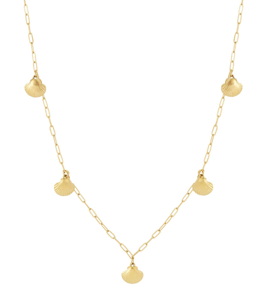Elegant Gold Long Necklace with Shell, Perfect for Spring/Summer