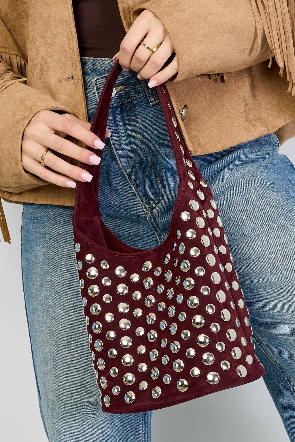 Elegante Dames Schoudertas met Studs - Jewellery Fever
