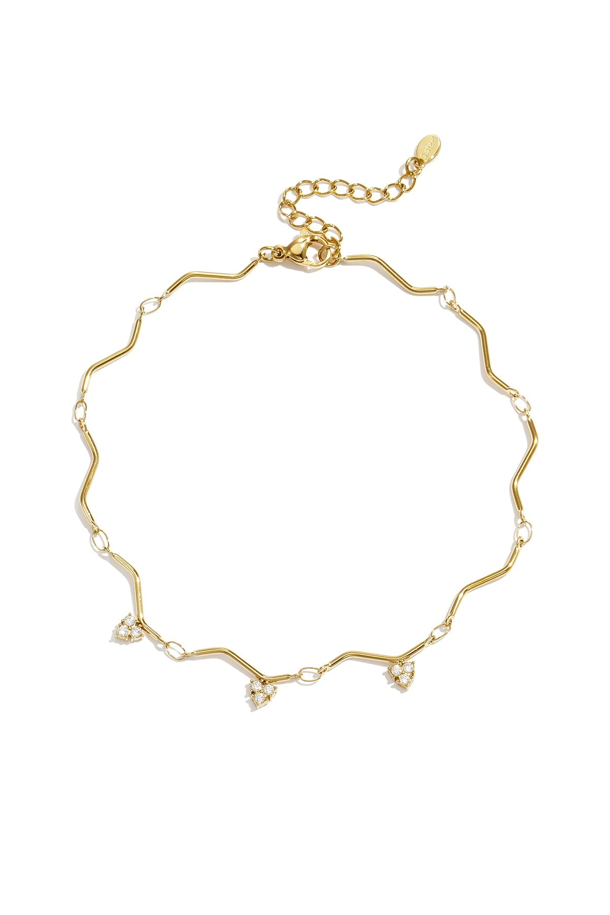 Elegante enkelbandje met 3 hartjes - Jewellery Fever