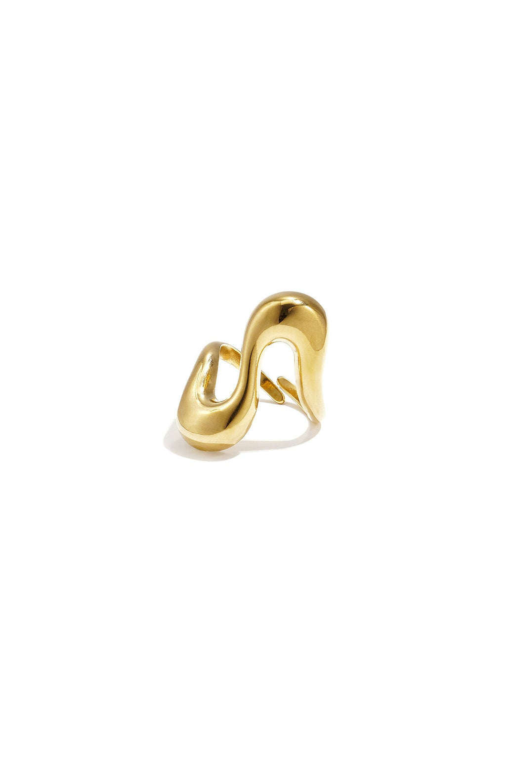 Elegante golven ring, goudkleurig