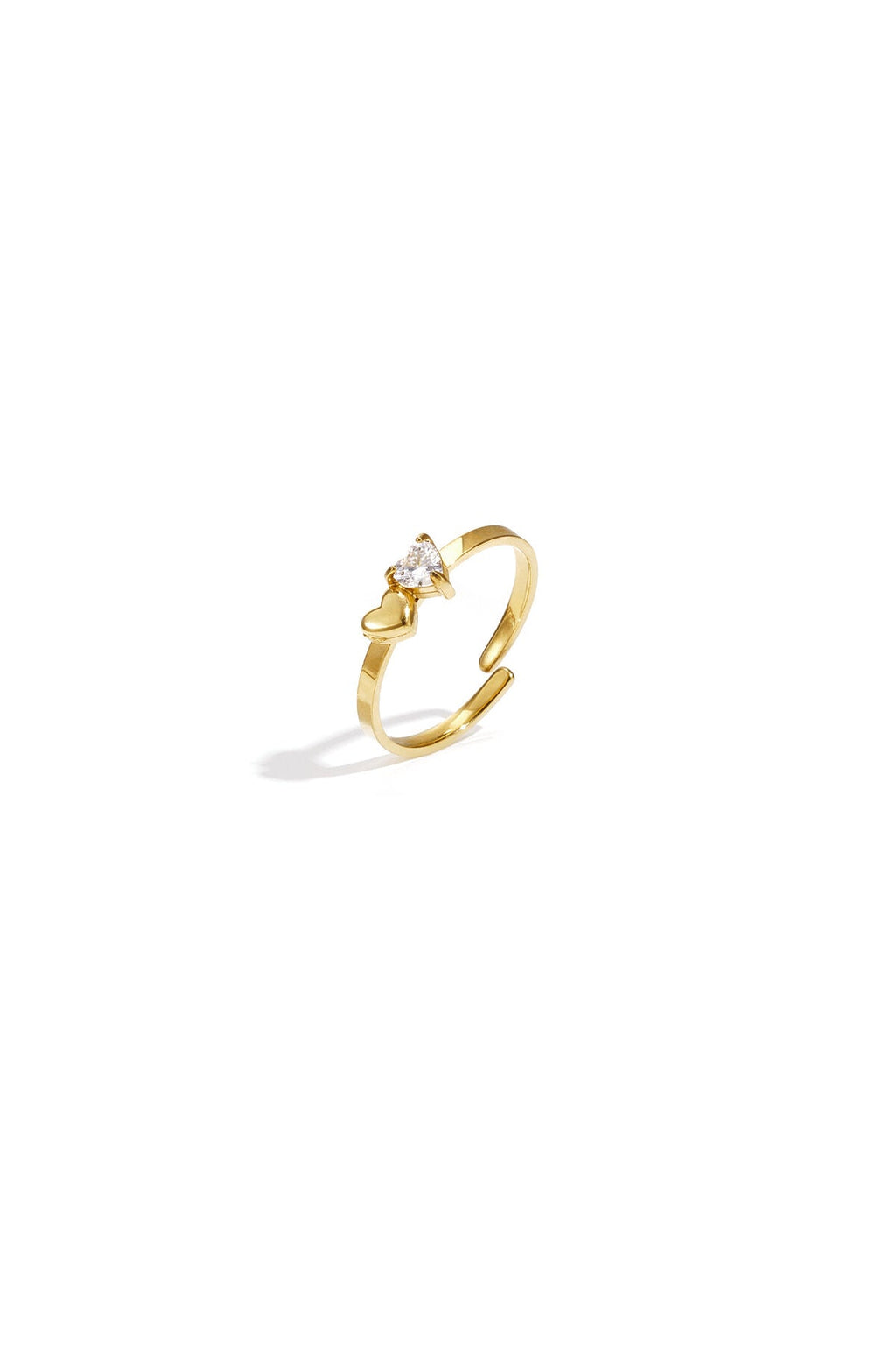 Elegante hartjesring met romantische glans, goudkleurig